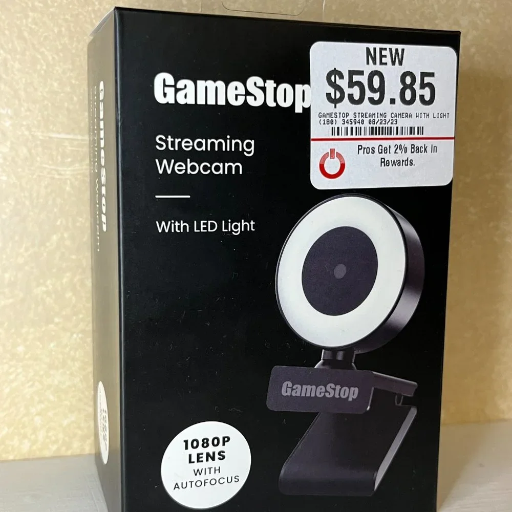 NEW GameStop 1080p High Definition Streaming Camera with LED Light - NIB